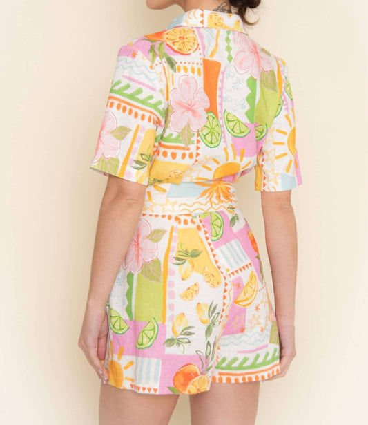 Fore Collection - Tropical Citrus Print Romper