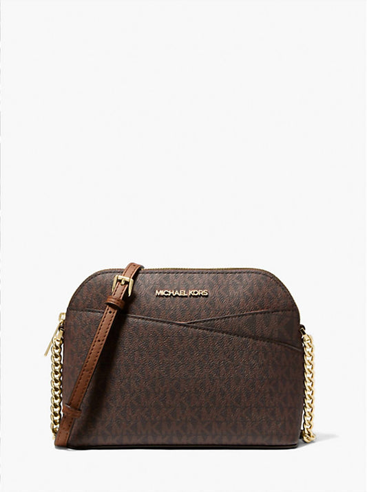 Michael Kors - Jet Set Travel Medium Logo Dome Crossbody Bag (VANILLA)
