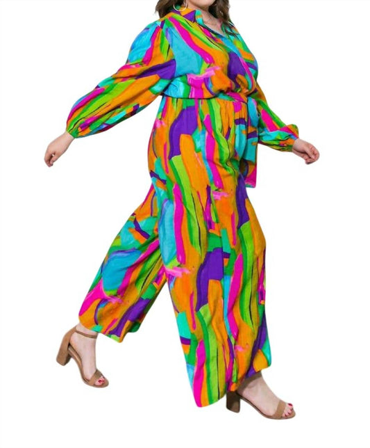 Flying Tomato - A Colorful Jumpsuit - PLUS