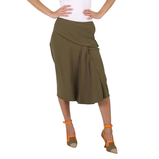 Versace - Caramel Draped Midi Skirt
