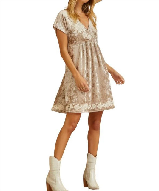 Savanna Jane - Velvet Embroidered Mini Dress - Plus