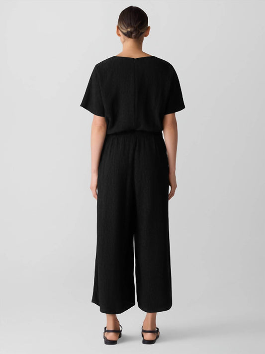 Eileen Fisher - WIDE LEG SHORT SLEEVE JUMPSUIT