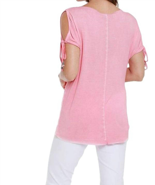 Beaded Cold Shoulder Top