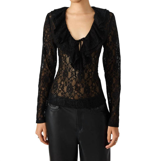 Steve Madden - Elvie Lace V Neck Top