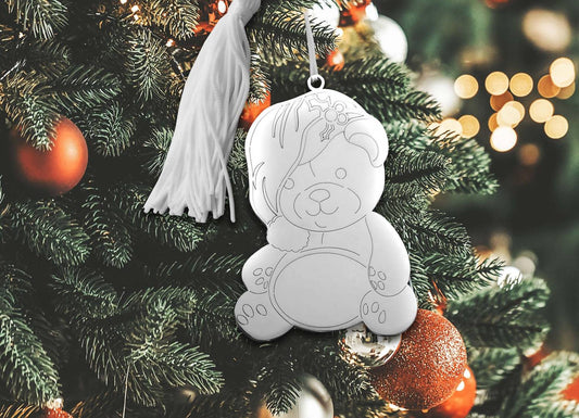 Creative Gifts International - Teddy Bear Ornament with White Tassel
