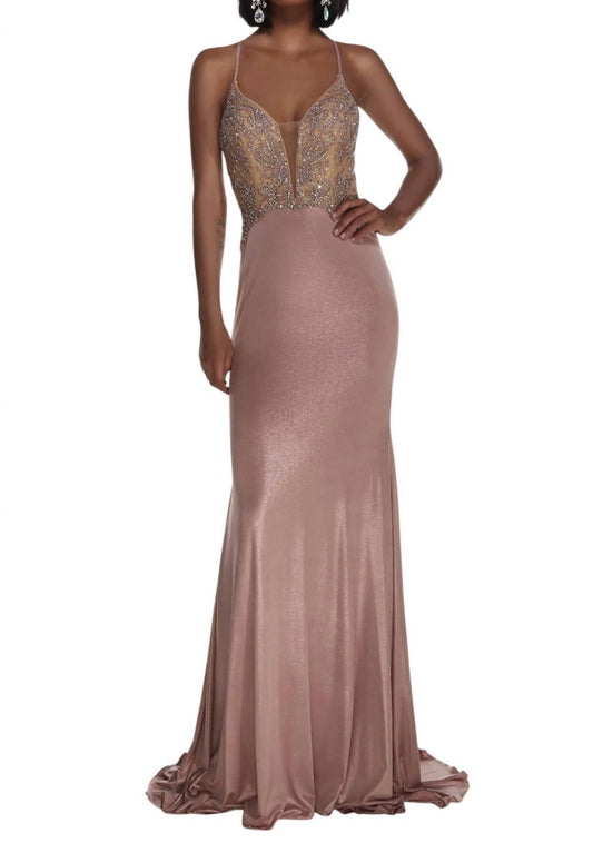 Alyce Paris - Beaded Top Prom Dress - clothing - dresses - patterned