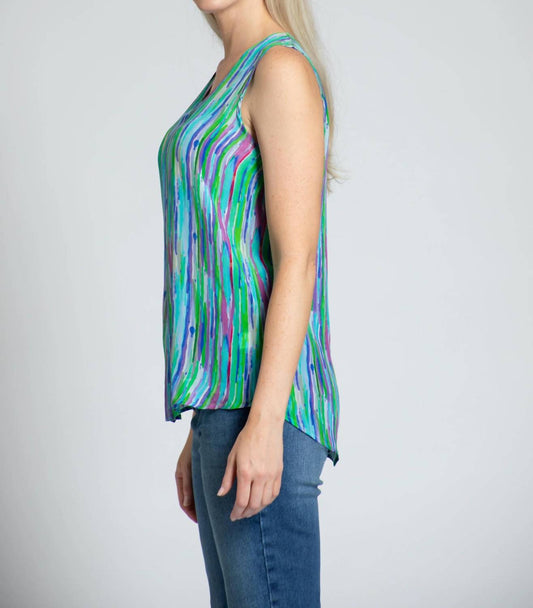 Apny - V - neck Tank - blue - clothing - stripe