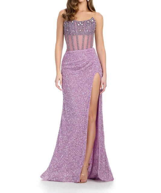 Ashleylauren - Dazzling Fully Hand Beaded Gown - clothing - dresses - prom