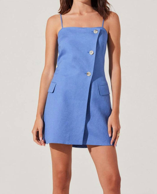 Astr - Azria Button - front Wrap Dress - blue - clothing - dresses