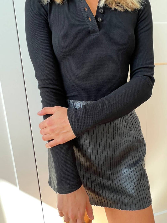 Auguste The Label - Cecilia Sequin Mini Skirt - black - clothing - cotton