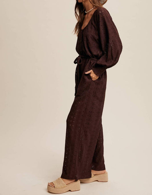 Listicle - Carr Eyelet Lace Jumpsuit