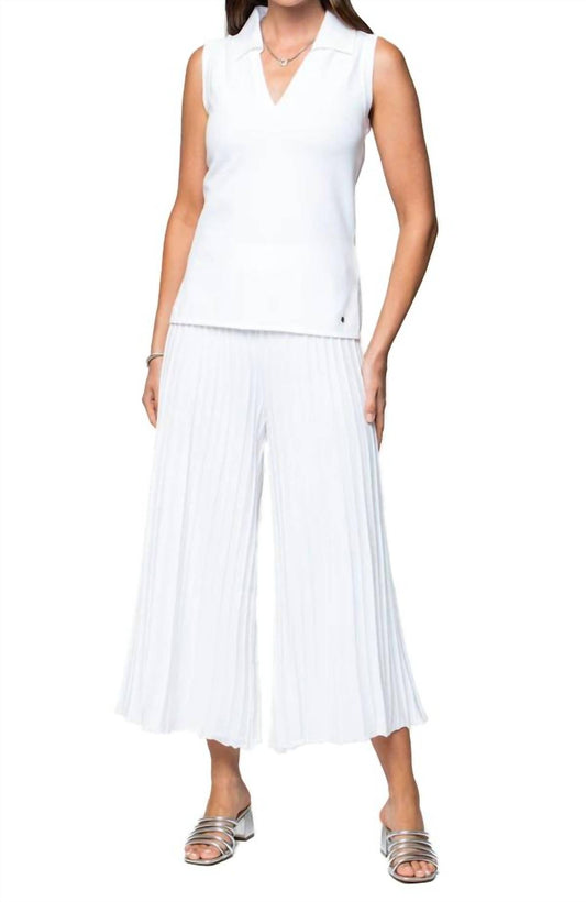 Biana - Stella Piquet-knit Sleeveless Polo Top