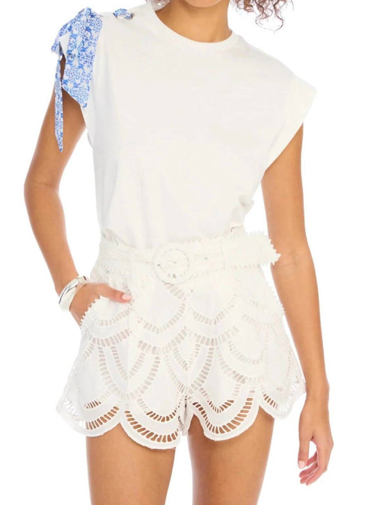 Allison New York - Ainsley Eyelet Belted Short