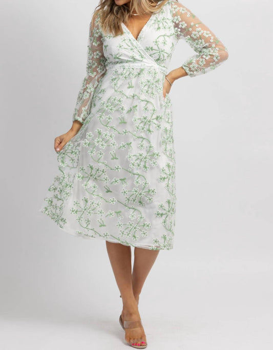 EMBROIDERED LONGSLEEVE MIDI DRESS