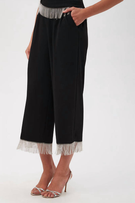 Trina Turk - Oberon Rhinestone Fringe Cropped Pants
