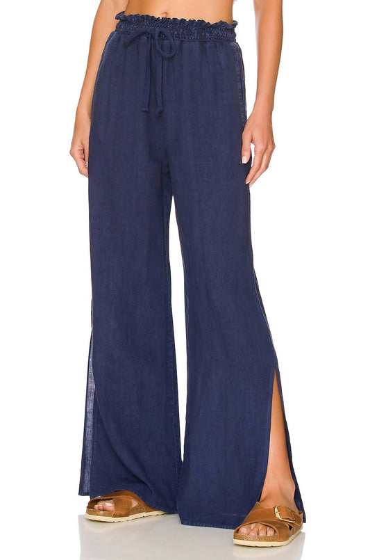 Bella Dahl - Smocked Waist Side Slit Wide Leg Pant