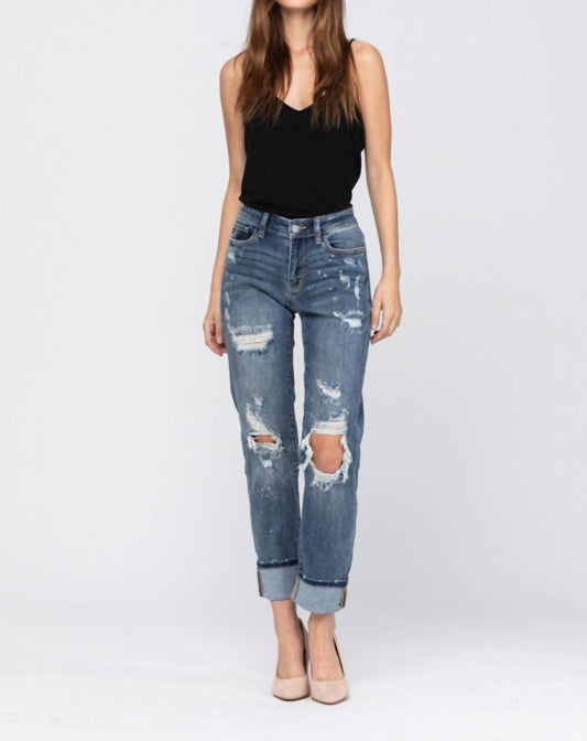 Judy Blue - Splatter Boyfriend Jean