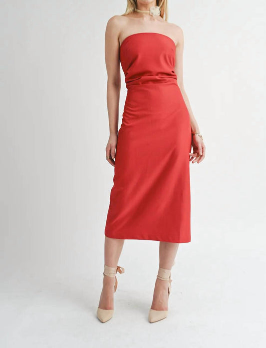 Sage The Label - Take Action Pleated Tube Midi Dress