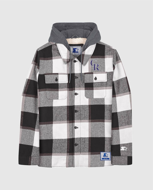 Starter - Men's Colorado Rockies Cotton Flannel Full-Snap Jacket