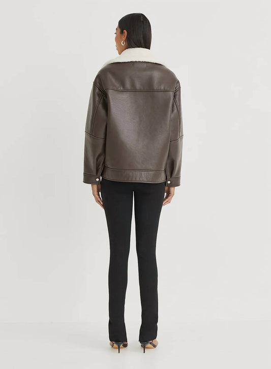 4Th & Reckless - Faux Leather Billie Aviator Jacket