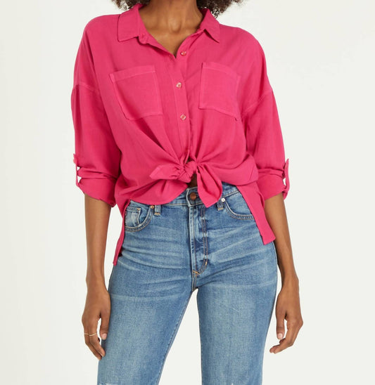 Dear John Denim - Arianna Long Sleeve Tie Front Button Down Top