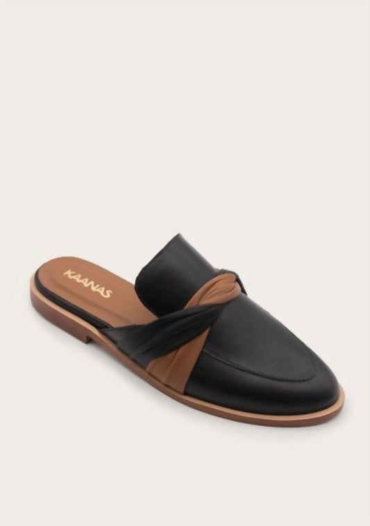 Kaanas - Caoba Mule With Contrast Twisted Band Sandals