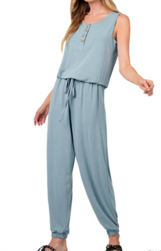 Zenana - Women's Sleeveless Jogger Jumpsuit