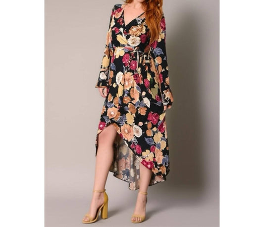 Band Of The Free - Floral Hi-lo Wrap Maxi Dress