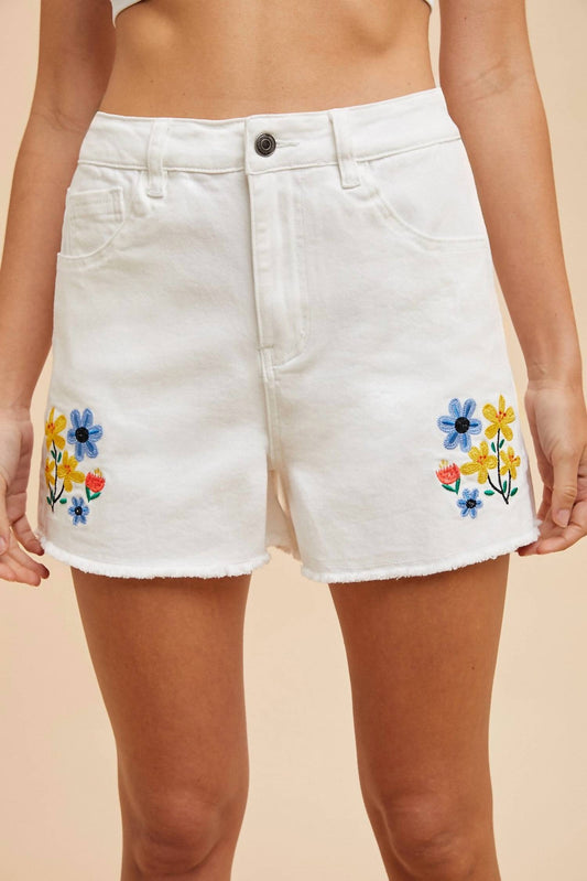 Anniewear - Denim Blossom Shorts