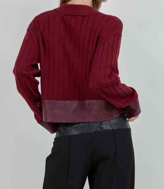 Whiteroom+Cactus - Knit Leather Sweater