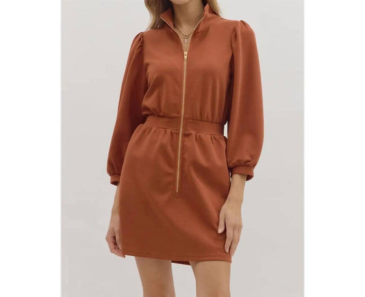 Style Usa - Solid Puff Sleeve Mini Dress