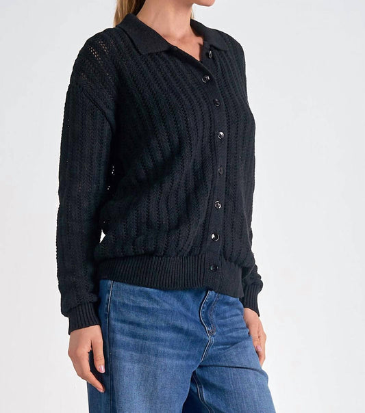 Elan - BUTTON DOWN CARDIGAN SWEATER