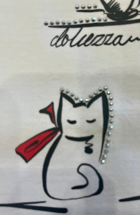 Dolcezza - LADY MOTIF PRINT SHORT SLEEVES TOP