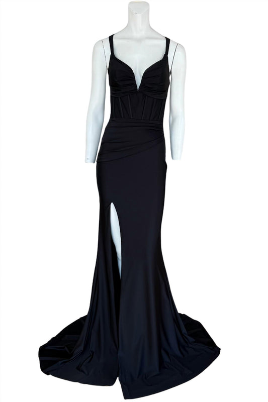 Jovani - Black Maxi Evening Gown