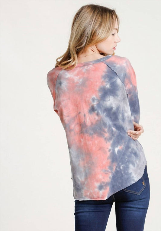Umgee - Women's Tie Dye Henley Top