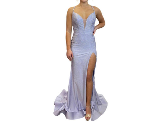 Ellie Wilde - Long V-Neck Prom Dress