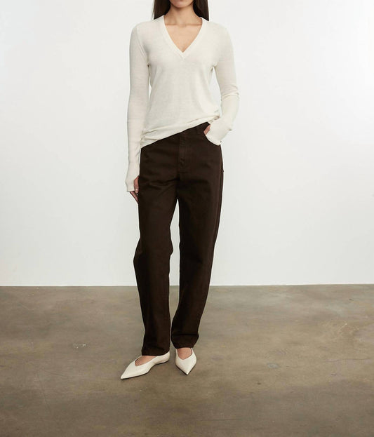 Enza Costa - FINE CASHMERE KNITTED V-NECK SWEATER