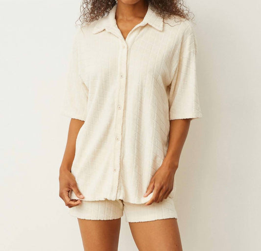 Monrow - Diamond Terry Cloth Oversized Shirt