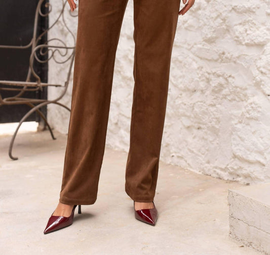 Rose Carmine - High-waisted Straight Leg Pants