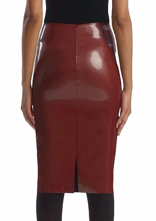Commando - Faux Patent Leather Midi Skirt