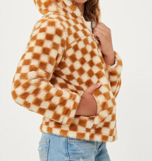 Hayden Girls - Checkered Half Zip Soft Fleece Hoodie