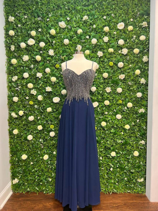 Rina Di Montella - Beaded Bodice A-line Gown