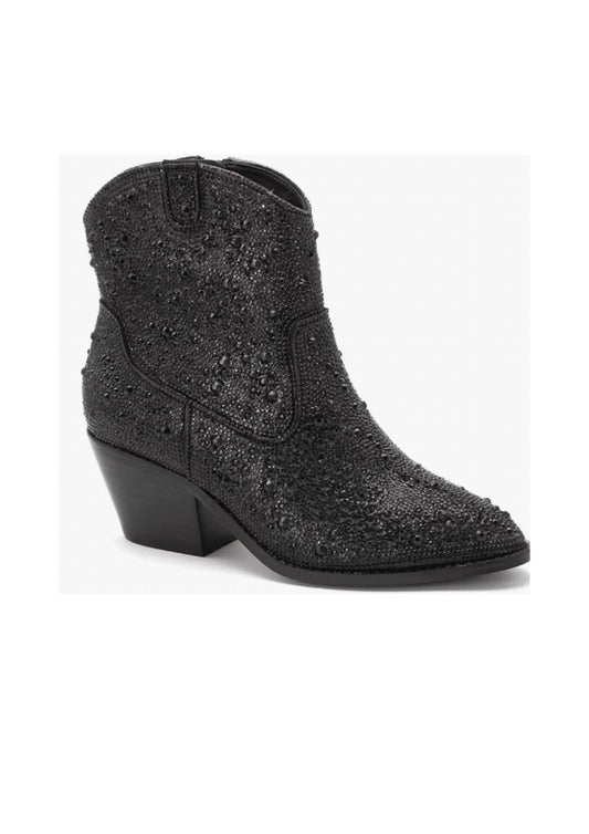 Corkys Footwear - Women's Rhinestone Block Ankle Bootie