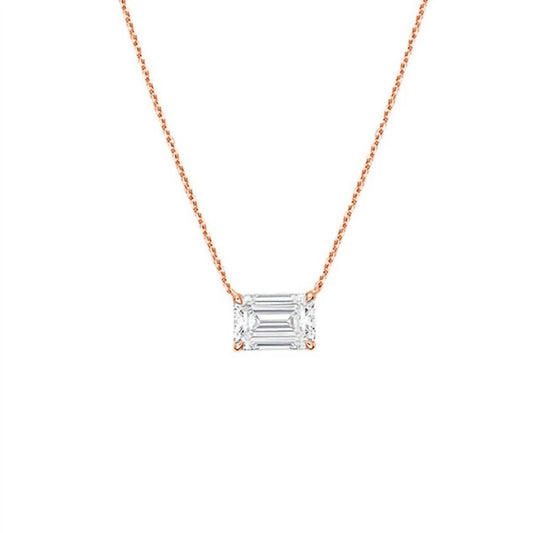 Diana M Jewels - Lab Grown East West Diamond Solitaire Pendant Necklace
