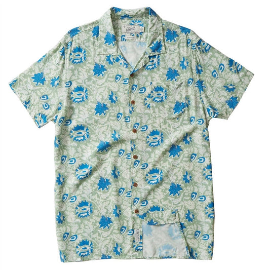 Men Vintage Hawaiian Batik Print Shirt