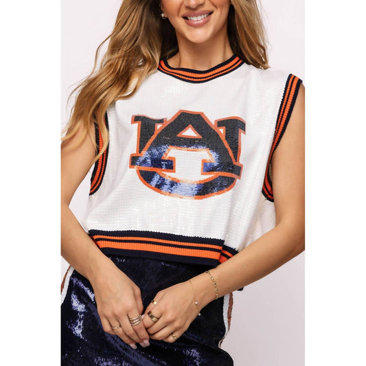 Queen Of Sparkles - Auburn Mascot Full Sequin Tank