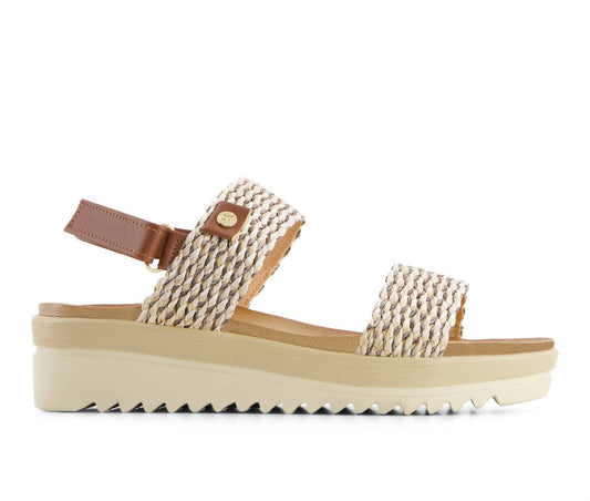 Andrea - Women's Flat Sandals With Hook And Loop Sling And Serrated Sole