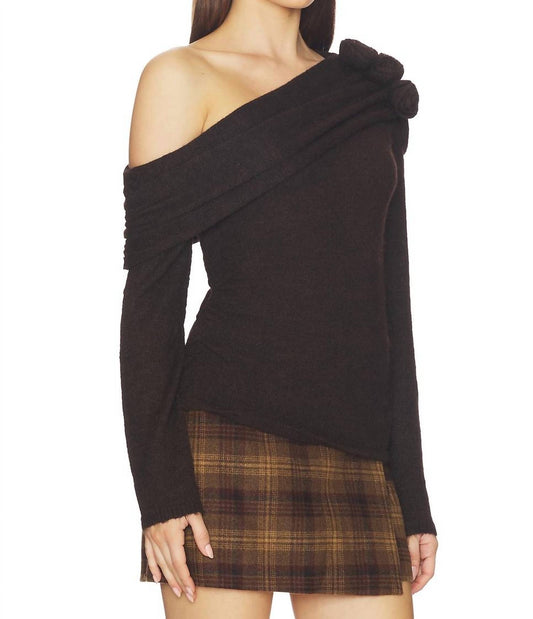 Astr - Fenia Embellished One Shoulder Sweater