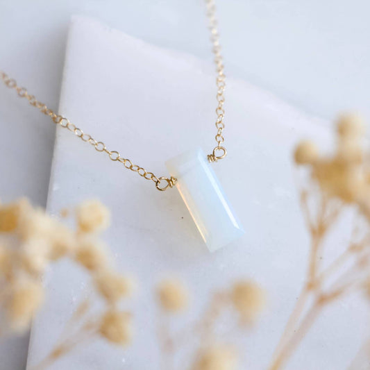 Mesa Blue - Women's Rectangle Opalite Necklace