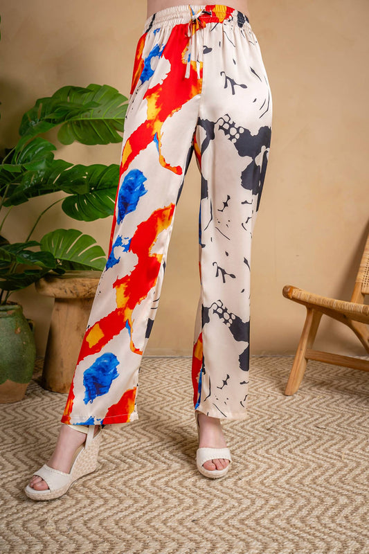 Paparazzi - Satin Abstract Print Pant